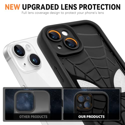 ZORBES® Compatible with Phone 15 Case Cartoon Soft Silicone Anti-Scratch Bumper Enhanced Camera Lens Stylish for iPhone 15 2 PCS Black ZORBES® Compatible with Phone 15 Case Cartoon Soft Silicone Anti-Scratch Bumper Enhanced Camera Lens Stylish for iPhone 15 2 PCS Black